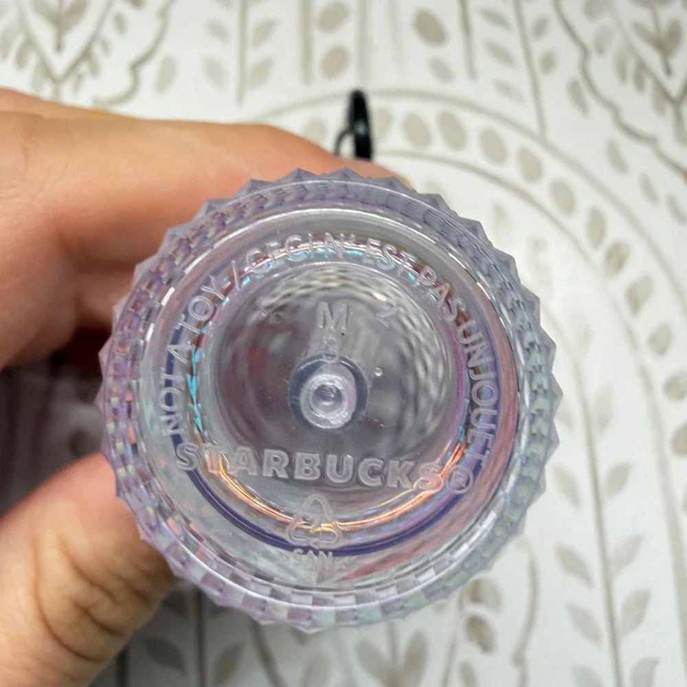 Starbucks Keychain Unisex OS Purple Iridescent Studded Tumbler Mini Cup Bling